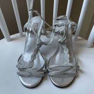 Sparkly silver heels